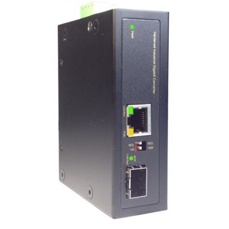 Mediekonverter fra RJ45 til optisk fiber til Single Mode eller Multi Mode med SFP modul. Med PoE 95Watt