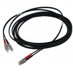 Armeret fiberkabel, Multimode, LC-SC, 2m, 62,5/125, Sort, LSZH, duplex