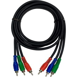 Component videokabel (grøn-blå-rød) 3 x RCA han - 3 x RCA han, AWG28, guldbelagte stik, 20 meter