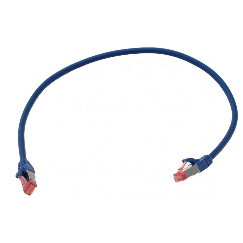 Brandhæmmende kat. 6a RJ45 netværkskabel, 0,5 m, blå