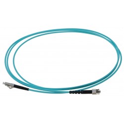 Omformer fiberkabel LC-ST, multimode, LSZH, Simplex, OM3, aqua, 2.0 meter