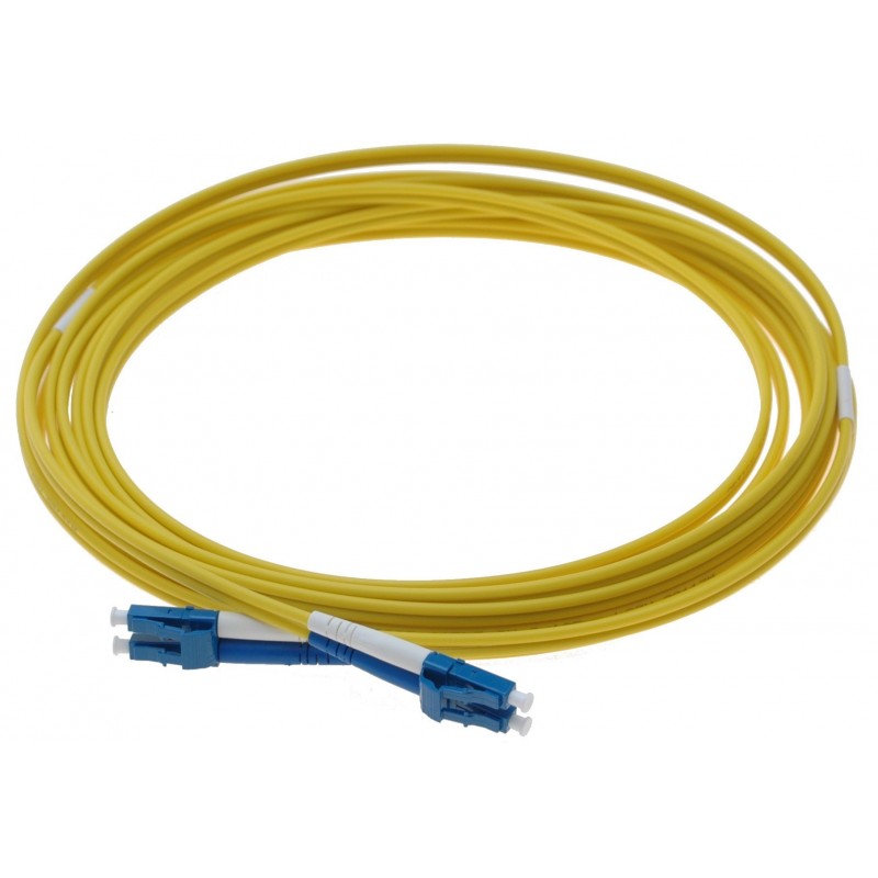 Fiberkabel, single mode, LC-LC, 0.5m, 9/125my, Gul, LSZH, Duplex