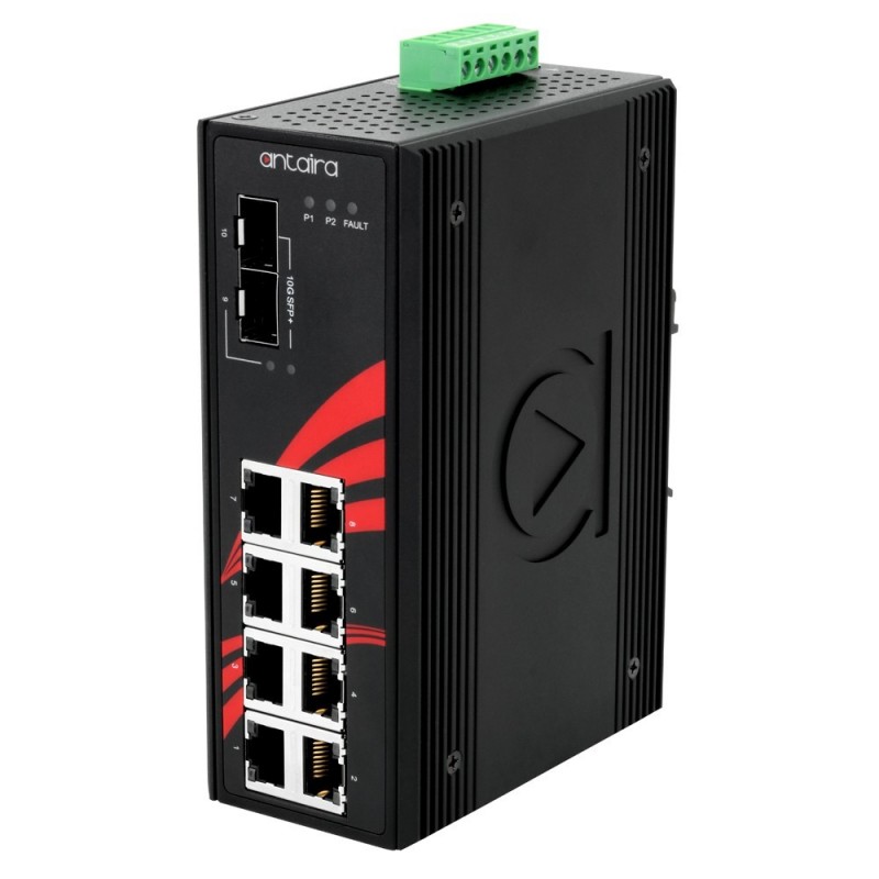Industrielt switch med 8 ports og 10/100/1000 Mbit hastighed Antiara LNP-1002G-10G-SFP