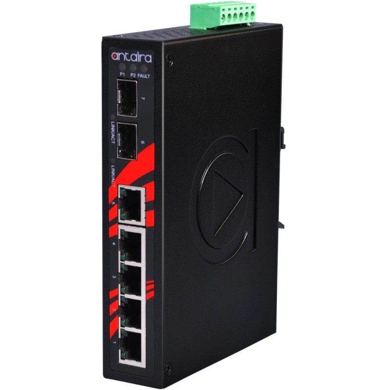 Antaira LNX-0702C-SFP - 5 Port Industrial 10 / 100Mbit + 2 x 100 / 1000Mbit Switch - DANBIT