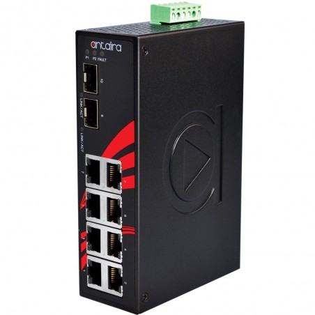 Antaira LNX-1002G-SFP - 8 ports Industriel 10/100/1000Mbit + 2 x 100/1000Mbit switch - DANBIT