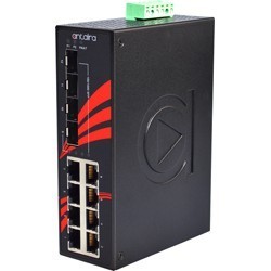 Industriel 8-ports Gigabit Ethernet-switch med SFP-slots - bredt temperaturområde, DIN-montering, 12-48VDC