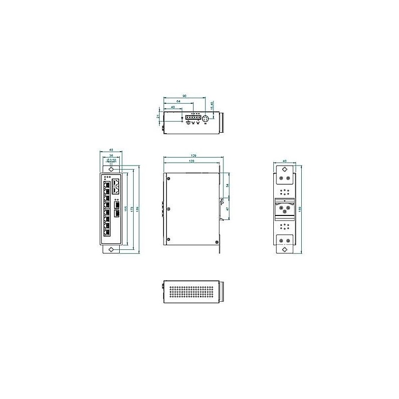 10 ports switch med 8 x 10/100/1000Mbit PoE+ 36W + 2 x SFP - Unmanaged