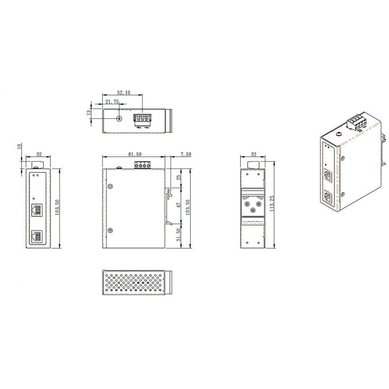 PoE Injektor til Gigabit netværk, 95W med PoH (Power over HDBaseT)