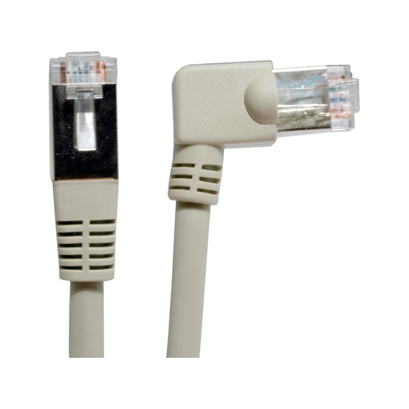Cat 5 Cat 6 STP network cable with angled connector 90º GRAY UL approved 7 meters