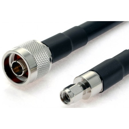 R/SMA til N-Type WLAN antennekabel han-han, 50 ohm, sort, 5,0m