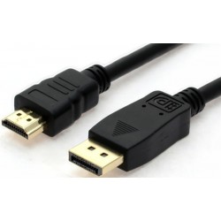 Højkvalitets 4K DisplayPort til HDMI-kabel (3m) med lås - han-han guldbelagt