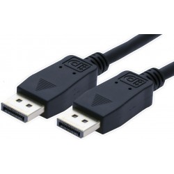 Displayport-kabel (DP han-han), 5m, sort, med mekanisk lås