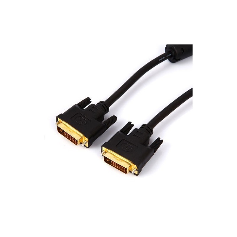 DVI kabel, DVI-D han til DVI-D han, Dual Link, sort, 3,0m