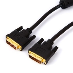 DVI kabel, DVI-D han til DVI-D han, Dual Link, sort, 20m