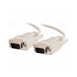 SUB D RS232 seriel tilpasningskabel, DB9 han - DB9 han, AWG28, grå,...