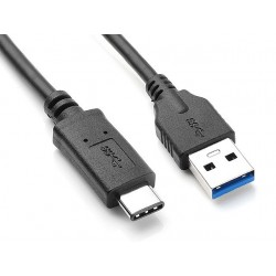 USB-C™ to USB-A 3.0/3.1 Charging Cable 60W, SuperSpeed+, Short 10GBit/s - Type C - A male, black, 0.5m