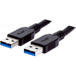 USB 3.0 cable, A male - A male, AWG28, black, 3.0m