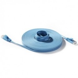 Cat. 6 netværkskabel, fladkabel, ultra slim, UTP til Gigabit netværk, AWG36, blå, 5,0m