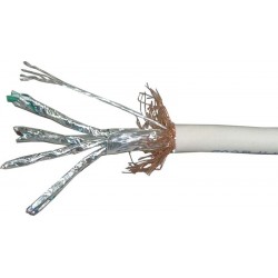 Cat. 7 skærmet netværkkabel RJ45, AWG24, grå, 20m