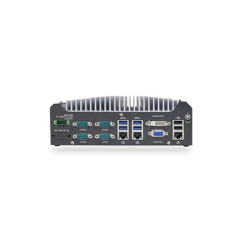 Embedded PC i3 I5 I7 Fanless, Industriel Embedded BOX PC med RS232, USB kan DIN monteres 12vdc 24vdc Intel i210, i219