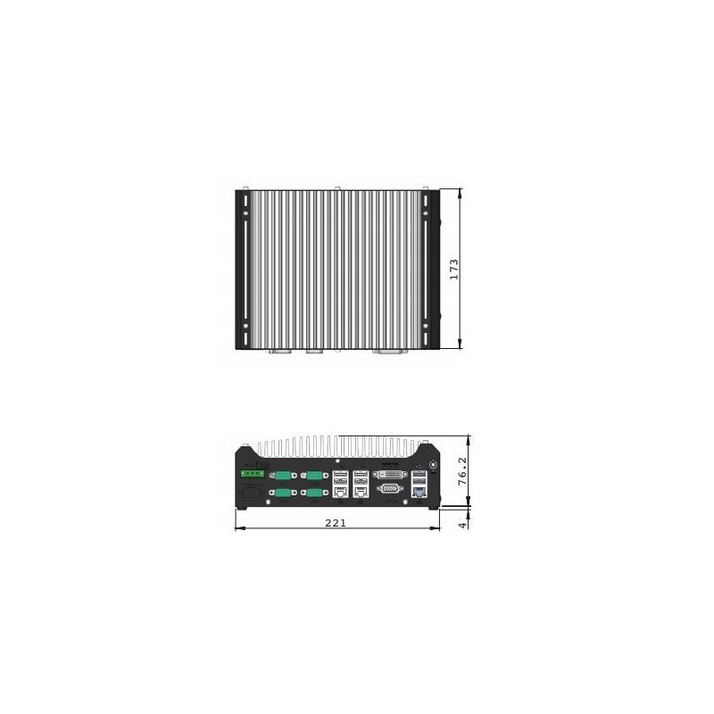 Embedded PC i3 I5 I7 Fanless, Industriel Embedded BOX PC med RS232, USB kan DIN monteres 12vdc 24vdc Intel i210, i219