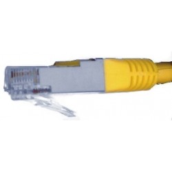 Network cable, shielded and crossed, 1.5 m, yellow, DANBIT